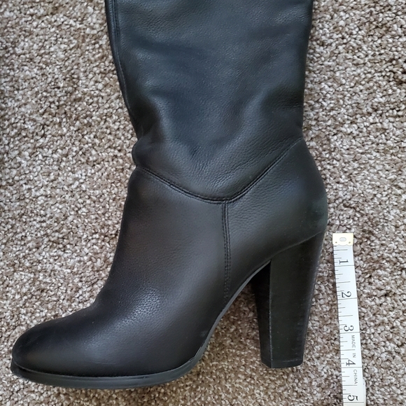 VS Black Upper Leather Over the Knee Boots - Picture 4 of 6